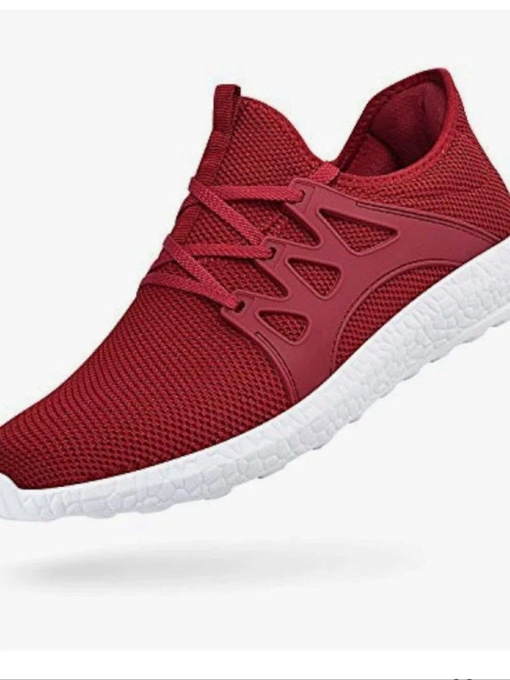 Red Mesh Woman's Athletic Sneaker with White Sole, Size 7